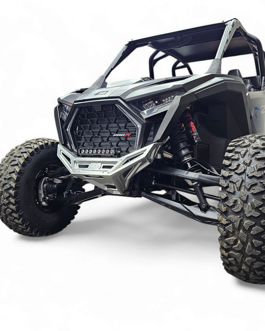 2022-2026 Polaris RZR Pro R, Pro S, Turbo R Machined Billet Front Winch Bumper (Clear Anodize)