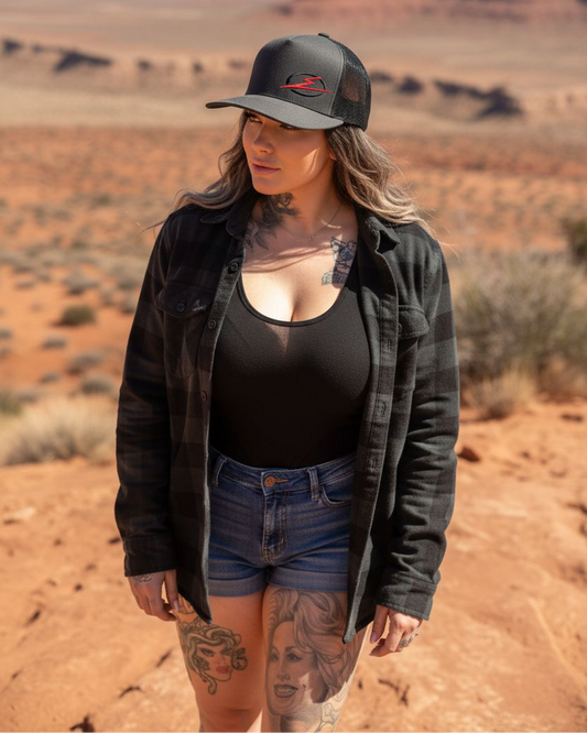 Classics 2-Tone Trucker Hat Charcoal/Black, Black/Red Elektric Logo