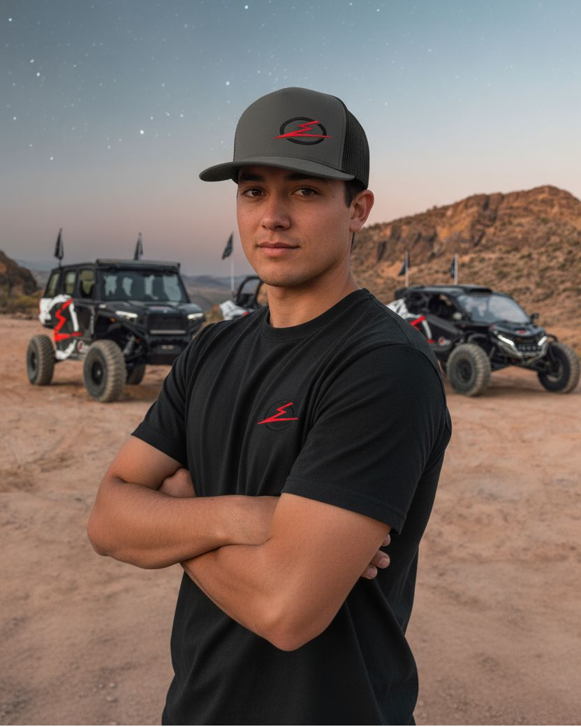 Classics 2-Tone Trucker Hat Charcoal/Black, Black/Red Elektric Logo