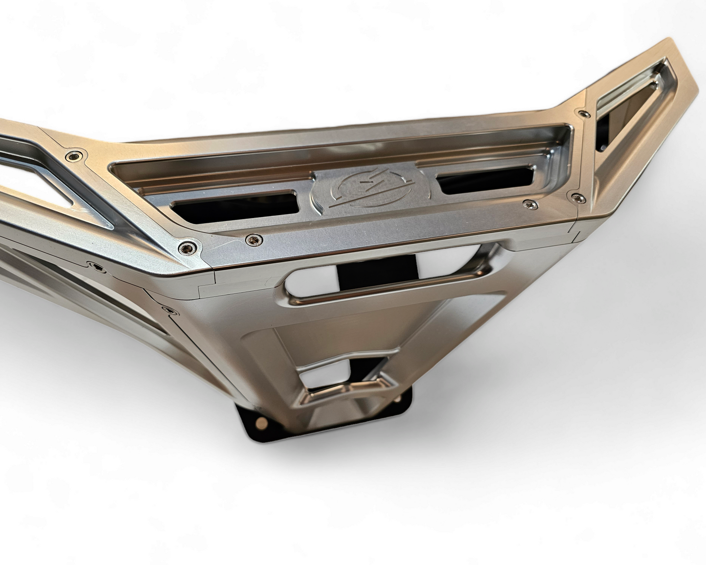 2022-2026 Polaris RZR Pro R, Pro S, Turbo R Machined Billet Front Winch Bumper (Clear Anodize)