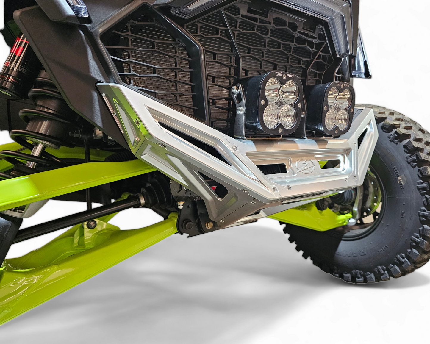 2022-2026 Polaris RZR Pro R, Pro S, Turbo R Machined Billet Front Winch Bumper (Clear Anodize)