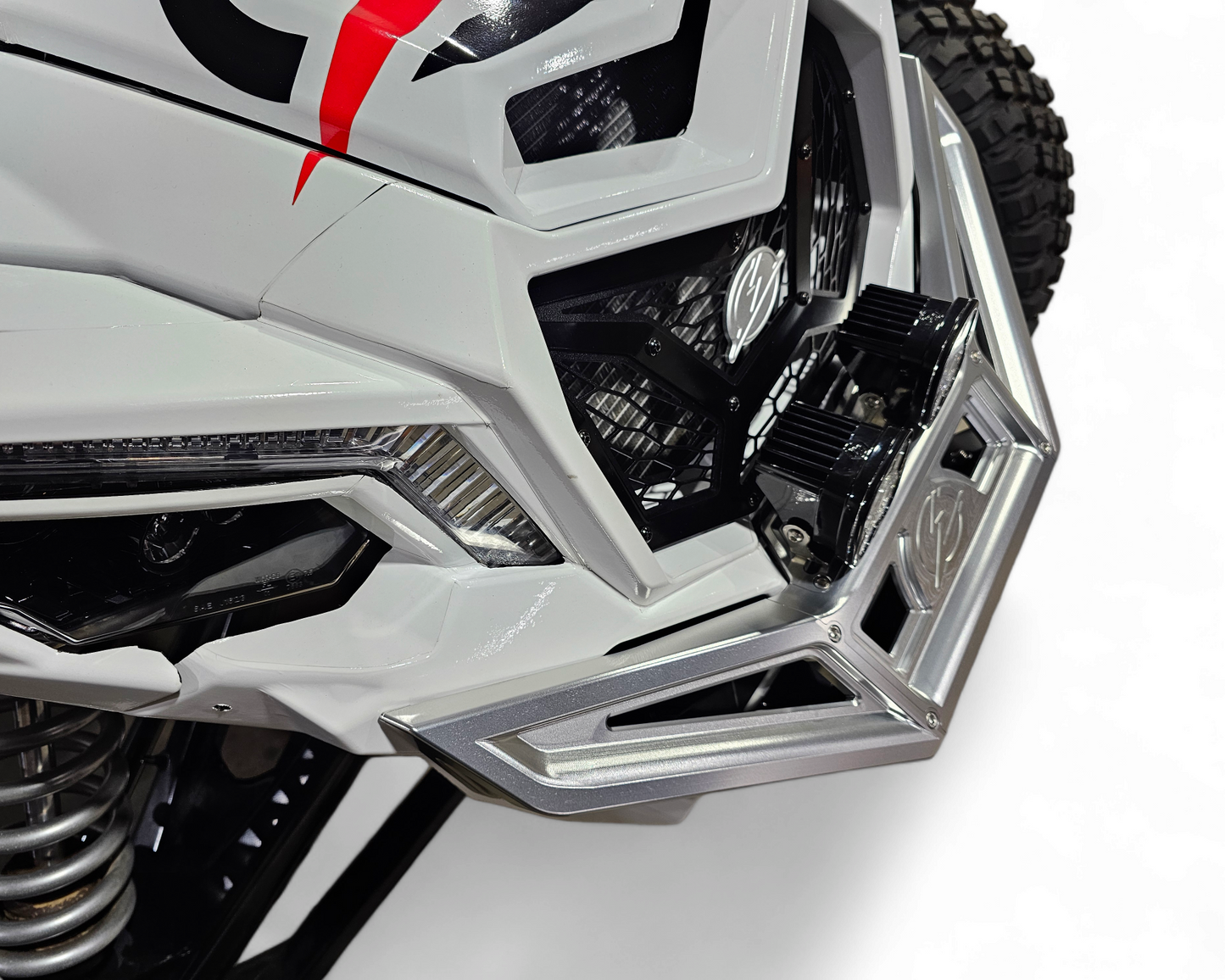 2017 to Current Can-Am X3 Maverick Machined Billet Front Winch Bumper (Clear Anodize)