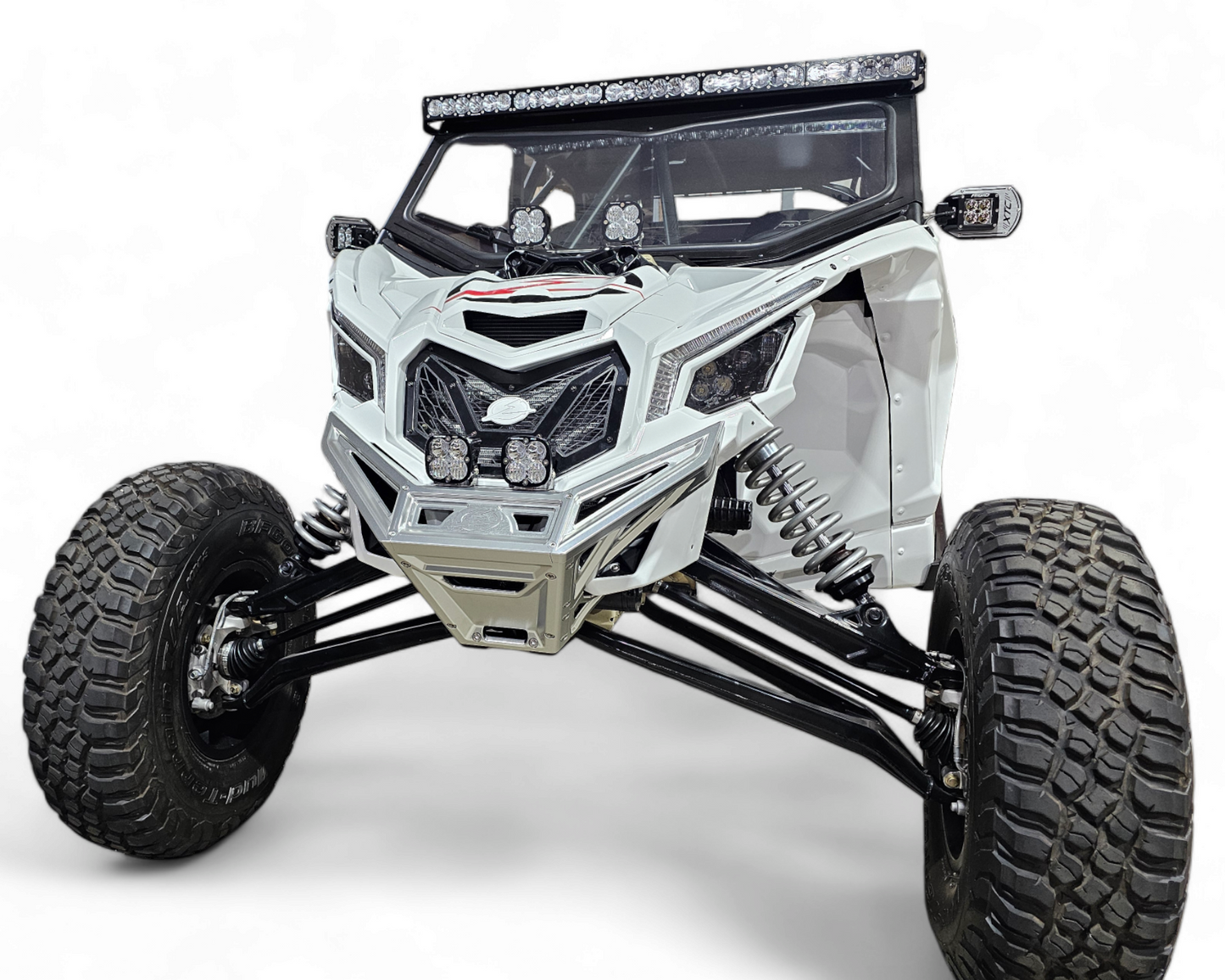 2017 to Current Can-Am X3 Maverick Machined Billet Front Winch Bumper (Clear Anodize)