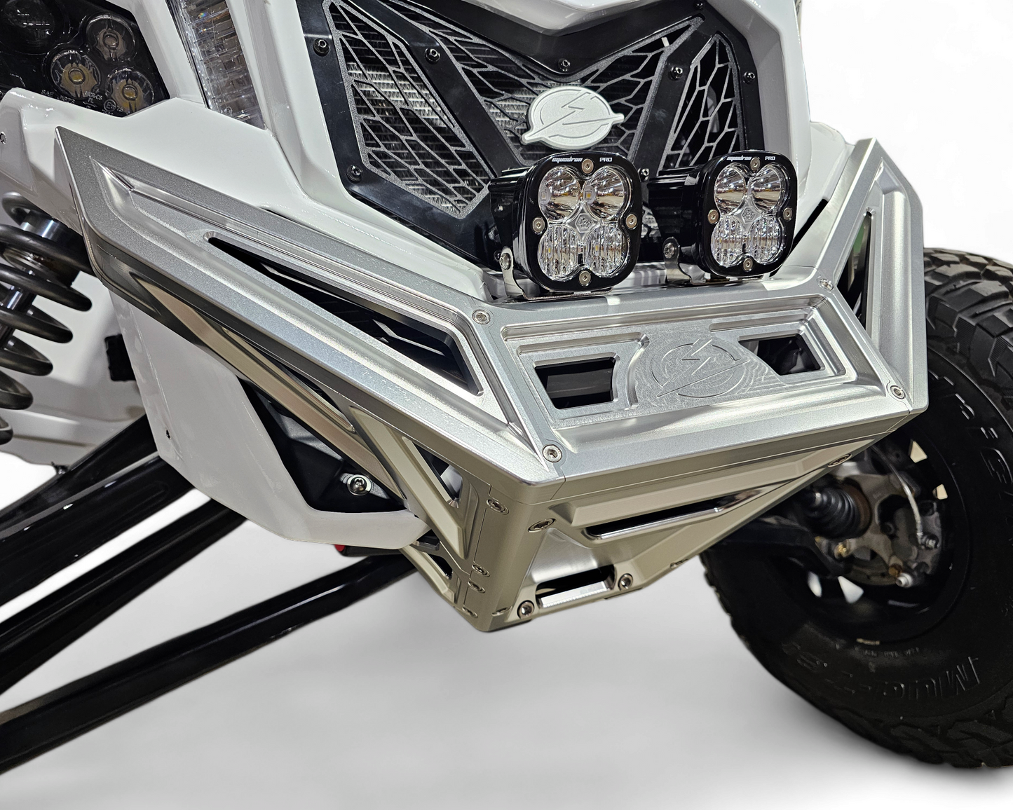 2017 to Current Can-Am X3 Maverick Machined Billet Front Winch Bumper (Clear Anodize)